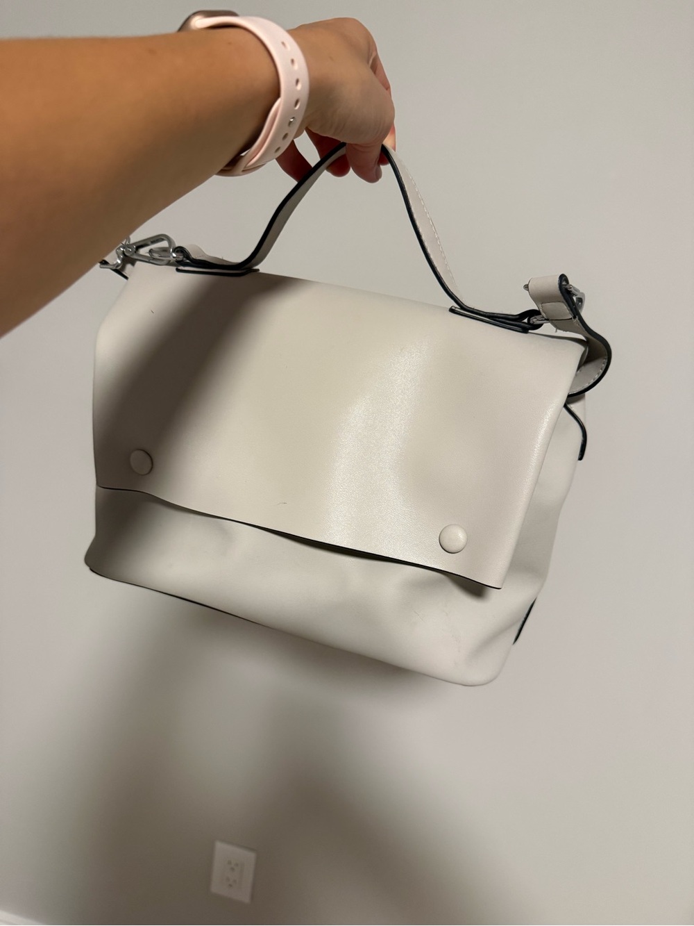 Minimalist White Top-Handle Women's Bag